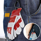 Glove clip holder conveniently securing a towel.