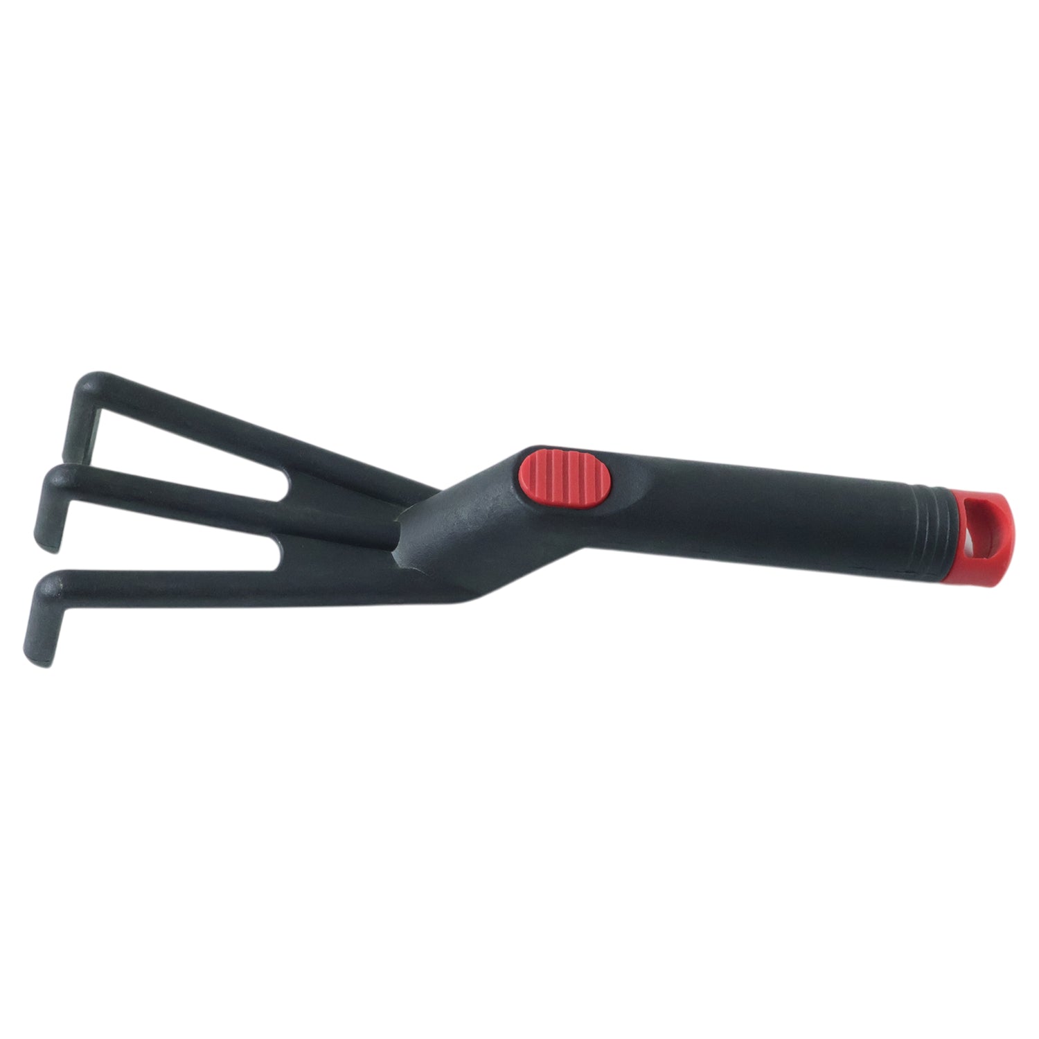 Ergonomic plastic hand garden cultivator rake for soil aeration