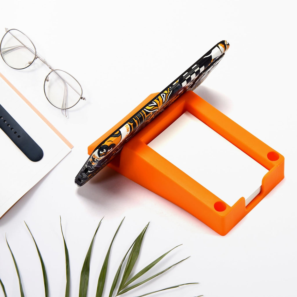 Plastic business card holder and mobile stand combo