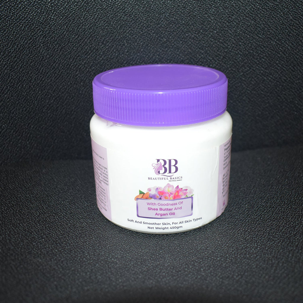 Packaging of the 450g Shea Butter Body Cream.