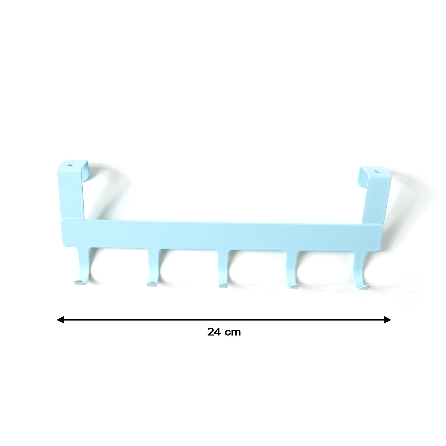 Multipurpose metal rack with five hooks for hanging items