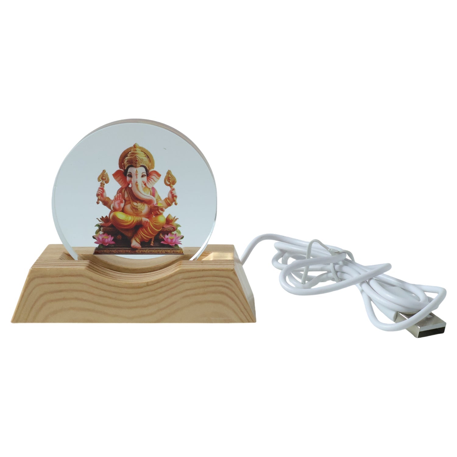 Tabletop 3D Lord Ganesha acrylic night lamp with decorative base