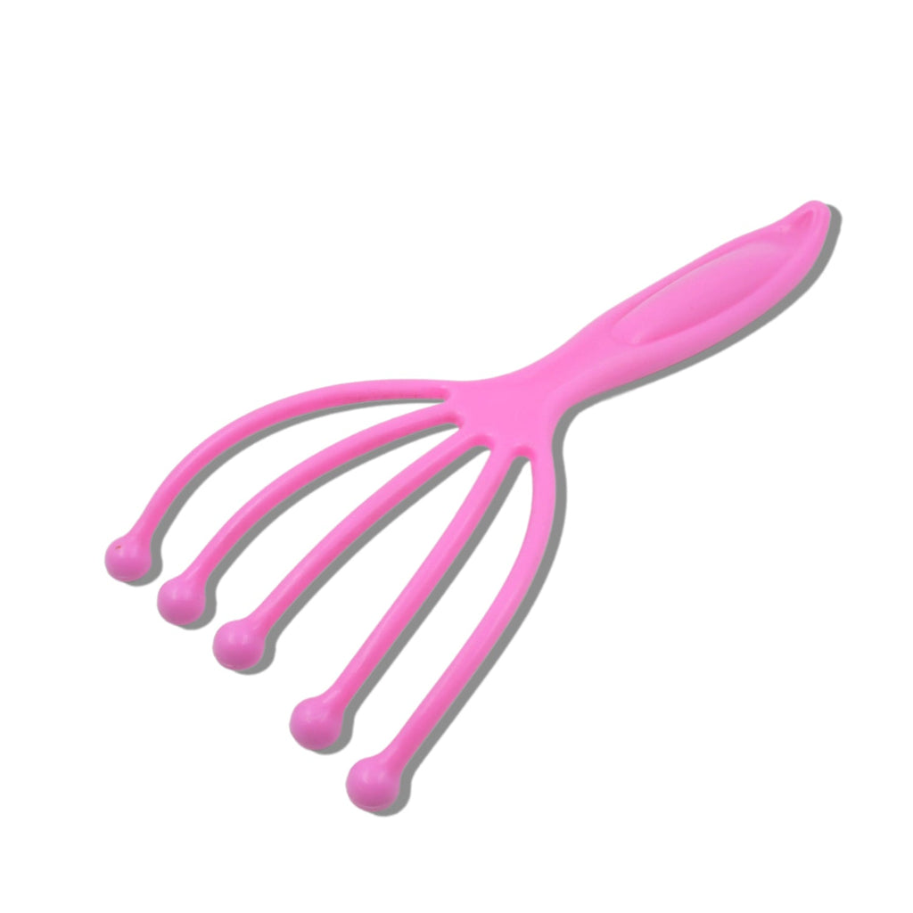 Side profile of the compact AuriGlam handheld scalp massager, highlighting its design.