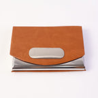 Stylish professional card box in brown leather for executives