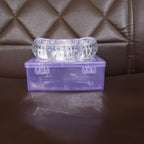 Decorative heart-shaped LED candle placed on table for festive lighting