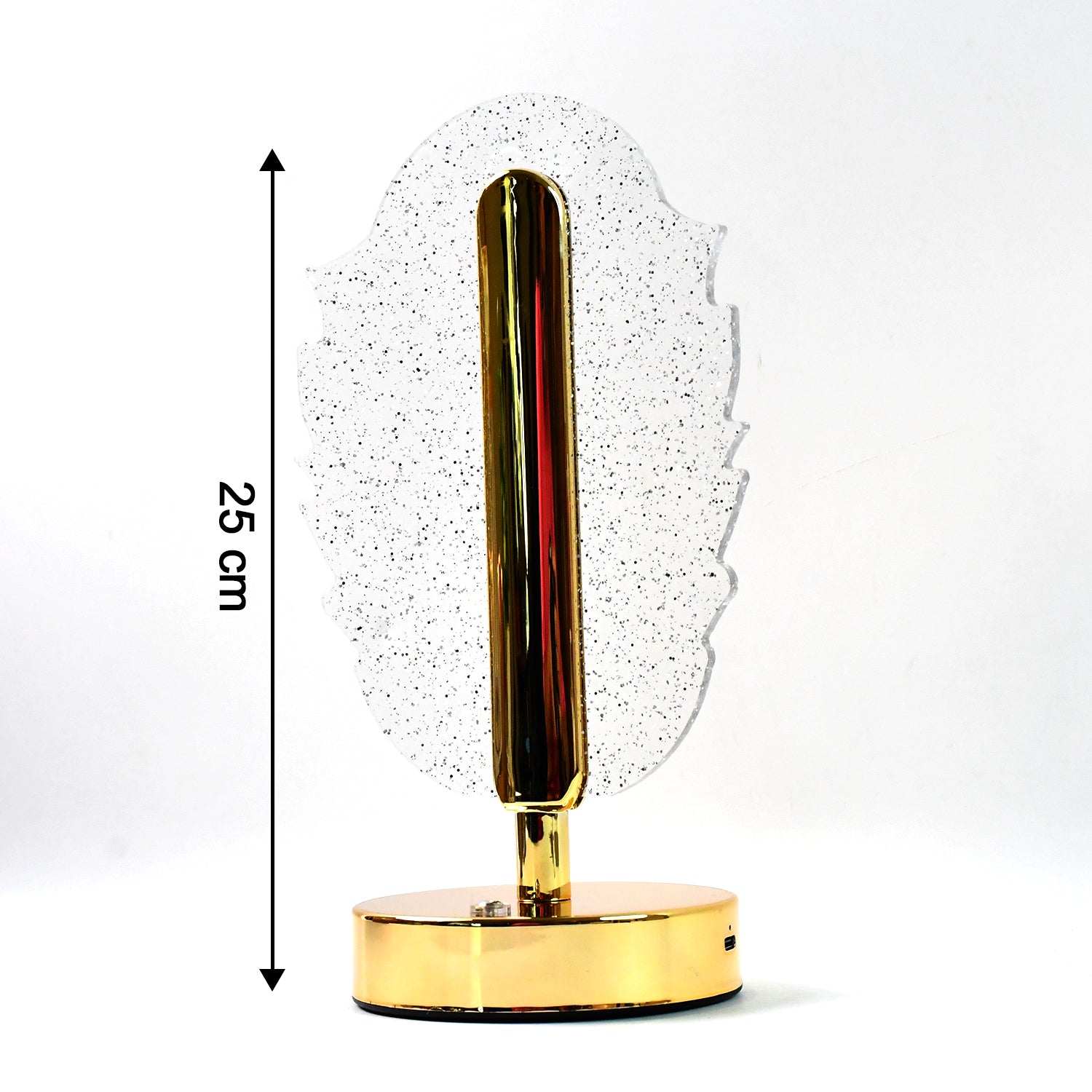 Warm glowing feather shape crystal table lamp for bedroom
