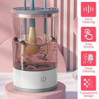 Step-by-step guide on how to use the automatic makeup brush cleaner for best results.