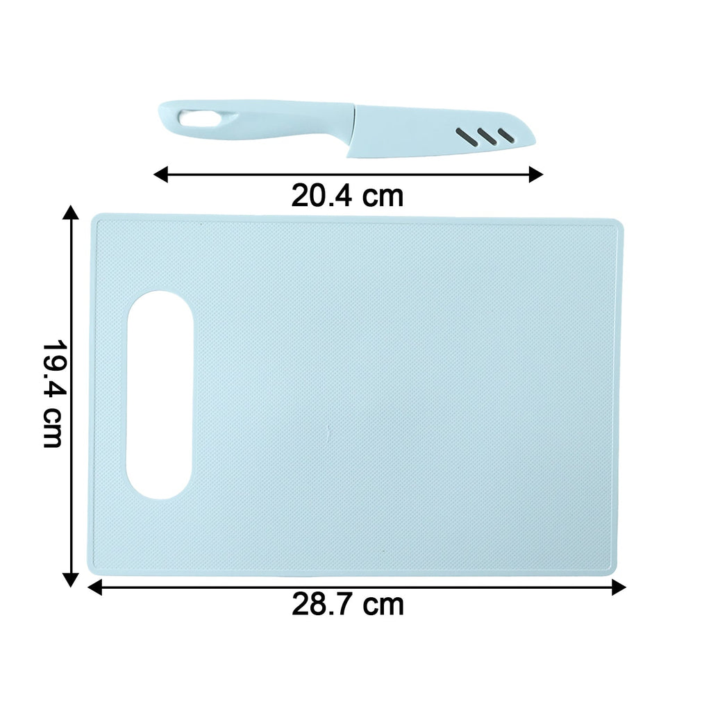 Multipurpose kitchen chopping board and knife ready for food preparation tasks