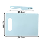Multipurpose kitchen chopping board and knife ready for food preparation tasks