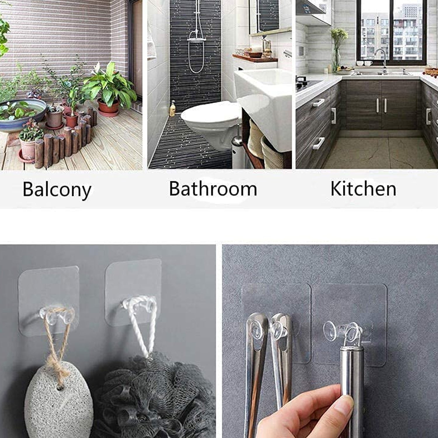 Waterproof hook on a bathroom tile wall, neatly holding a toothbrush.