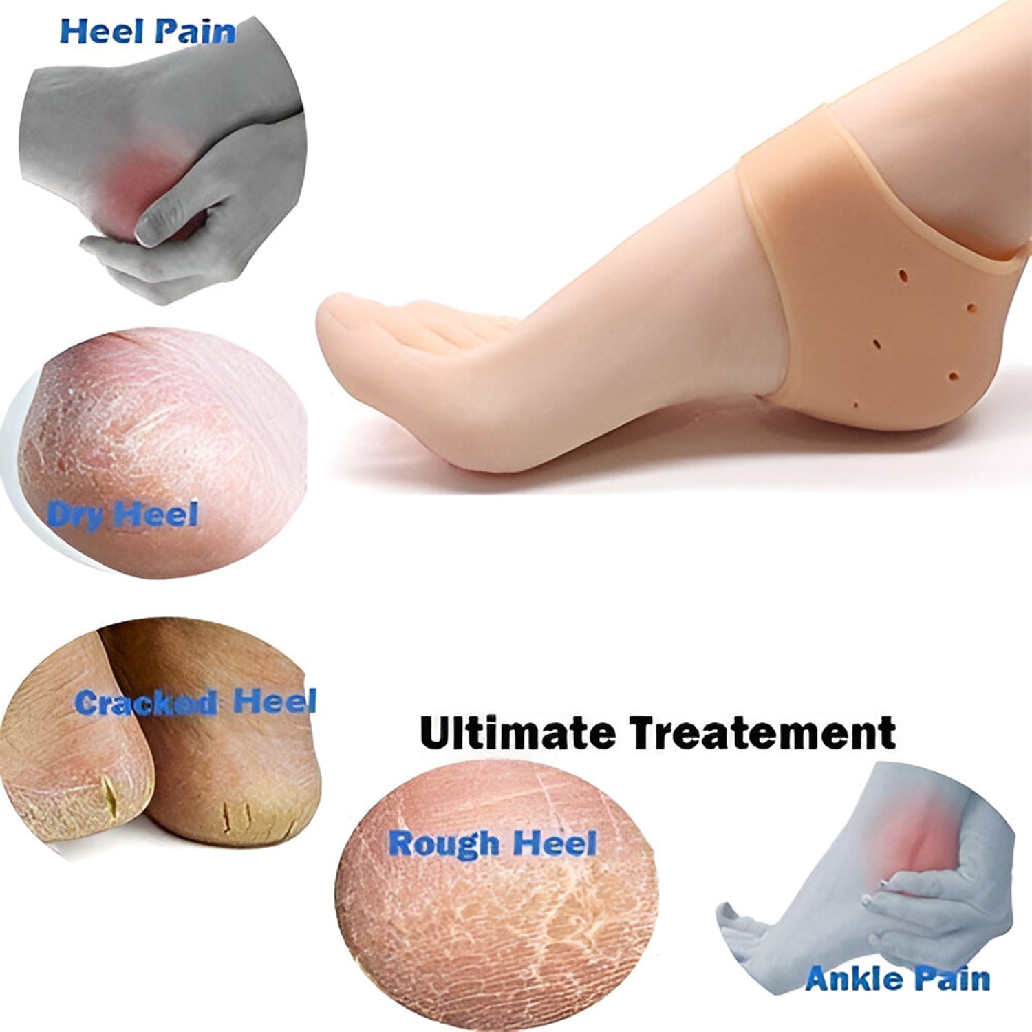 Silicone heel sleeves for children, breathable and snug