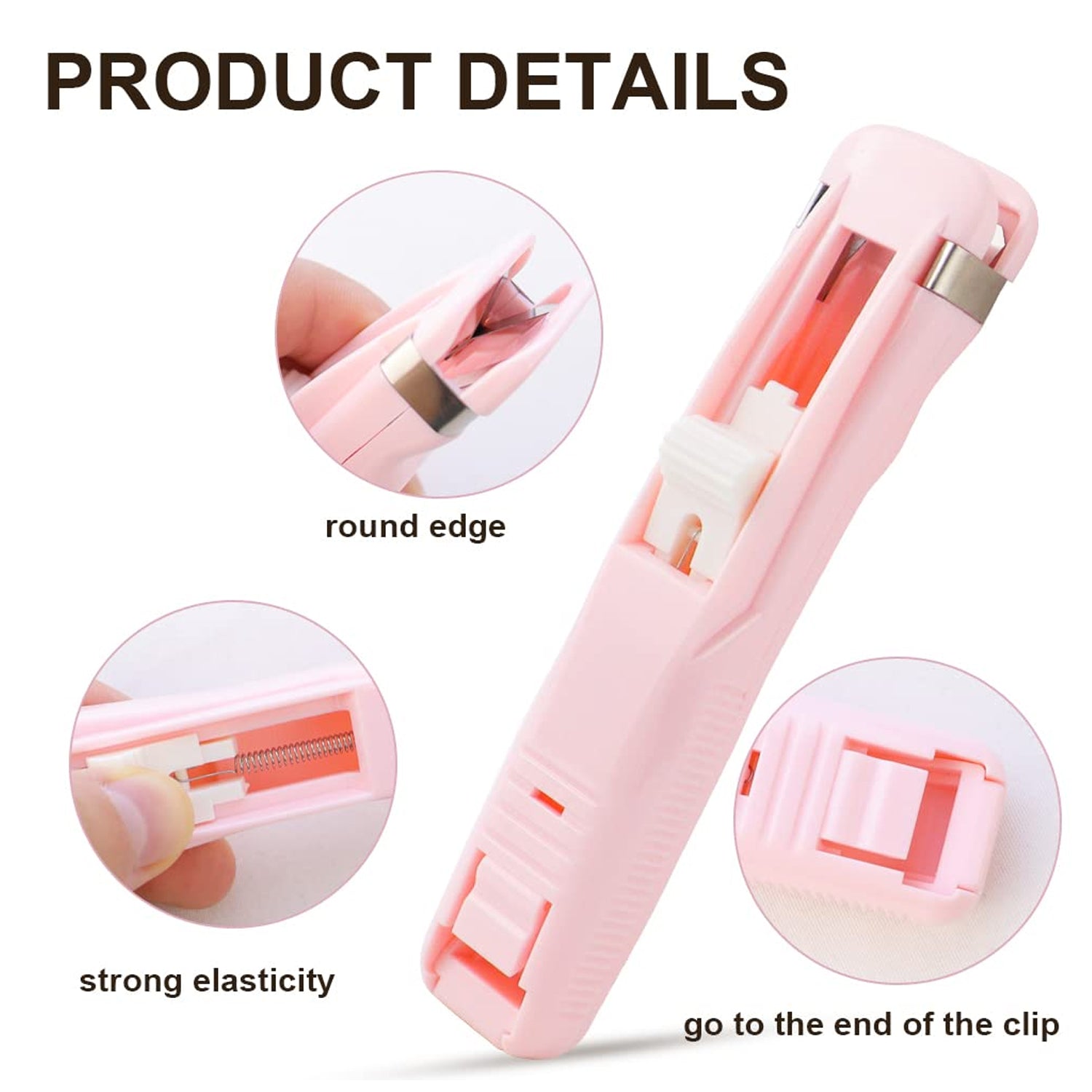 Instructional diagram showing the simple steps to load clips into the dispenser.