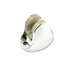Close-up of the adjustable angle mechanism on the hand shower bracket.