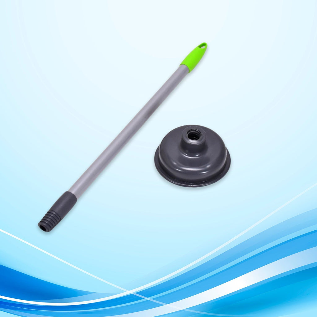 Detailed view of the robust black rubber cup of the toilet plunger.