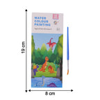 Pages of dinosaur-themed watercolour painting book