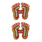 Mandir Glow Charan Paduka decals with bright colors and spiritual symbols
