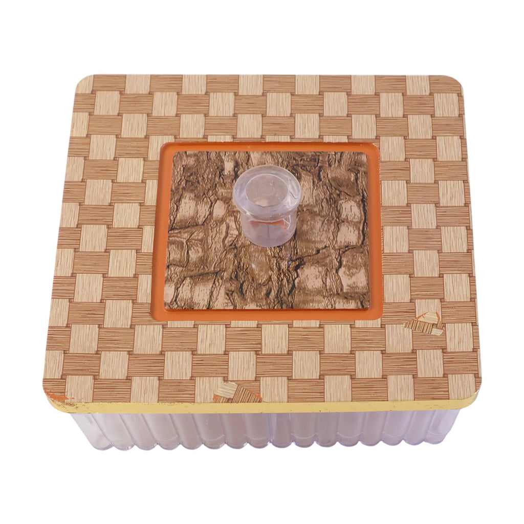 Close-up of the secure airtight lid on a plastic dry fruit box