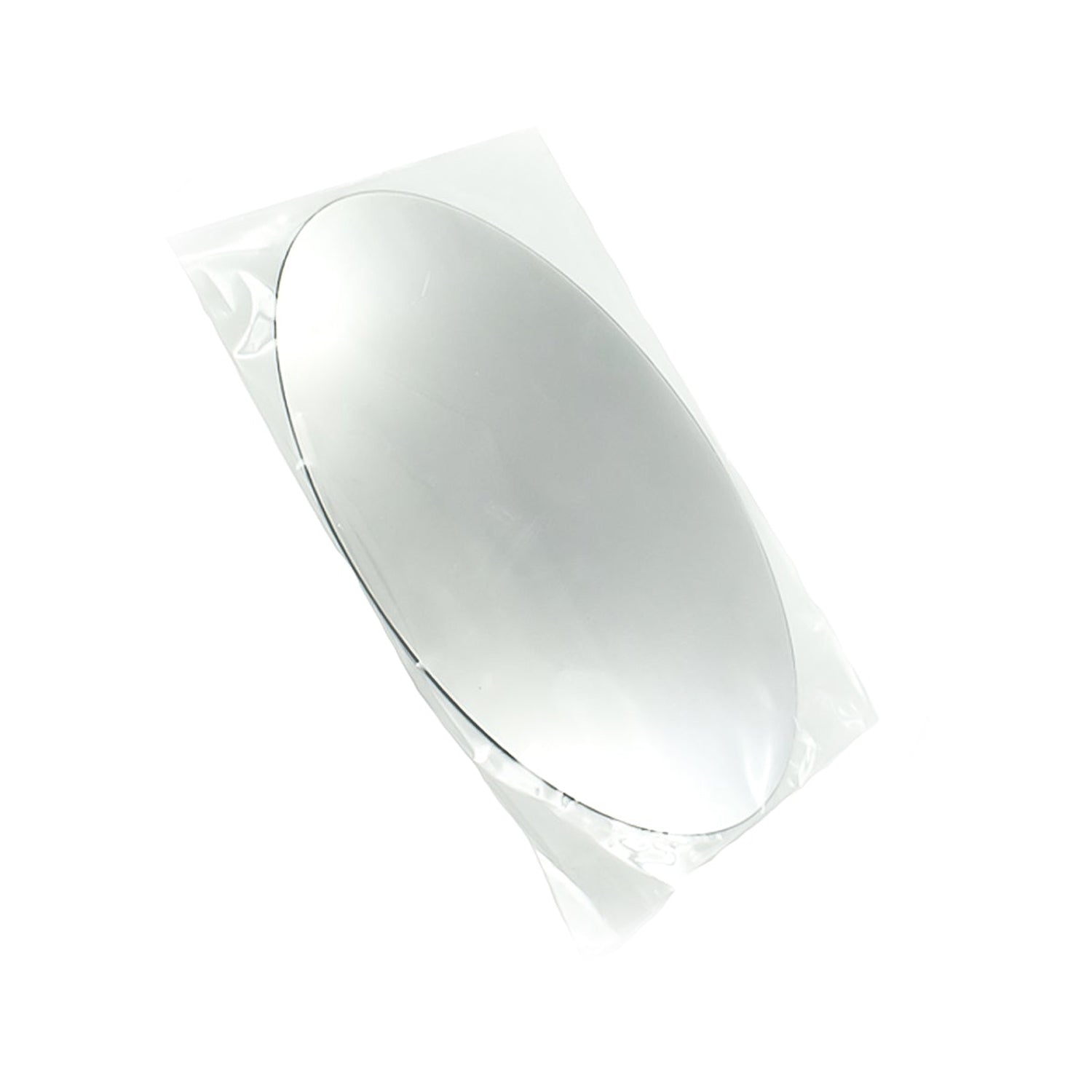 A single oval mirror sticker enhancing the decor of a modern living space.