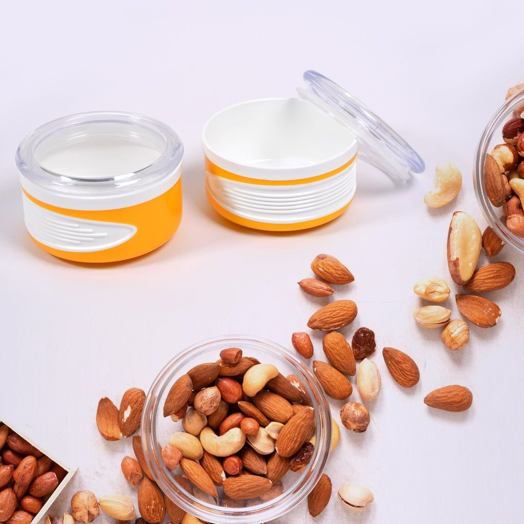 Organivo airtight container filled with pulses, keeping them fresh and visible.
