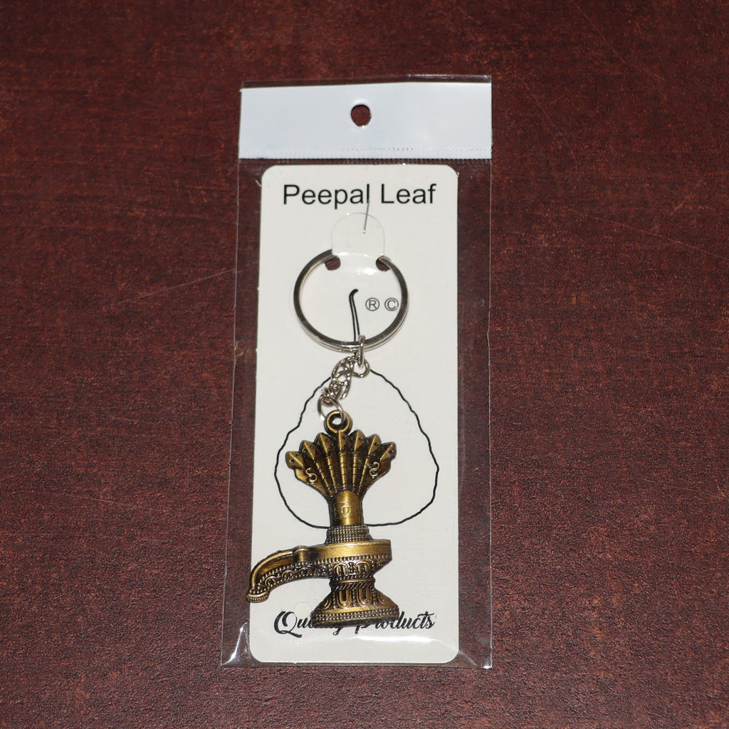 Antique finish metal keychain of Lord Shiva Shivaling with serpent