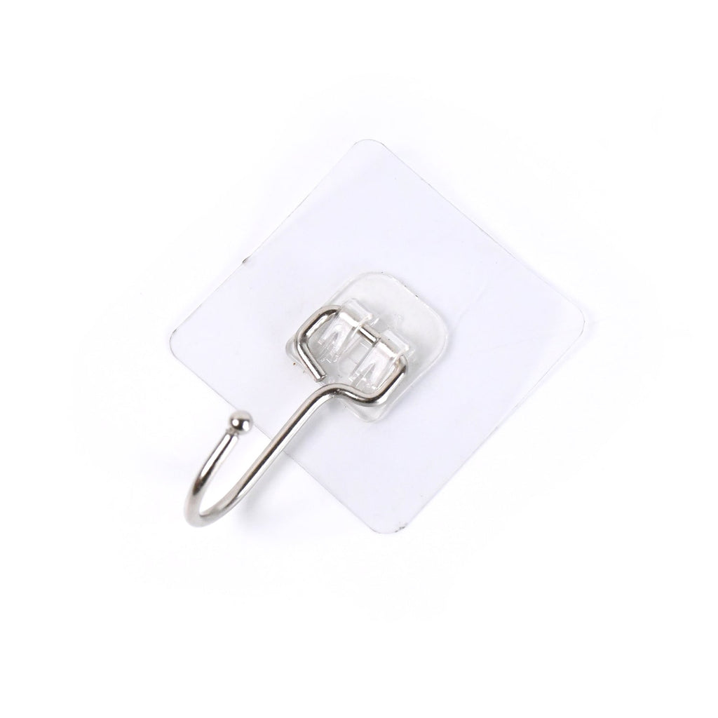 CrystalCling durable transparent self adhesive wall hook in bathroom setting