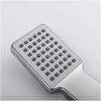 Side view of the durable plastic high pressure shower head.