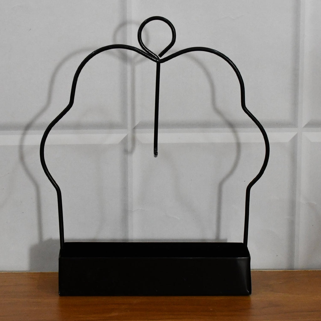 Mosquito coil holder with top loop for wall hanging near doors or patios