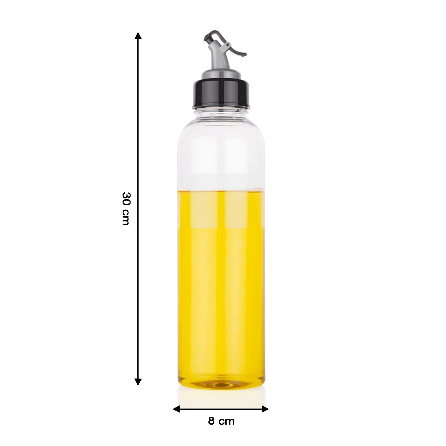 Detailed view of the 1-litre oil dispenser with lid, ensuring mess-free pouring.