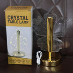 Modern crystal table lamp featuring unique clover design