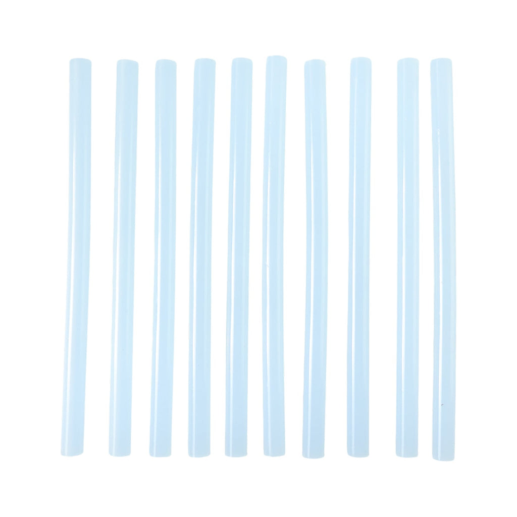 Clear hot glue sticks ready for DIY craft and repairs