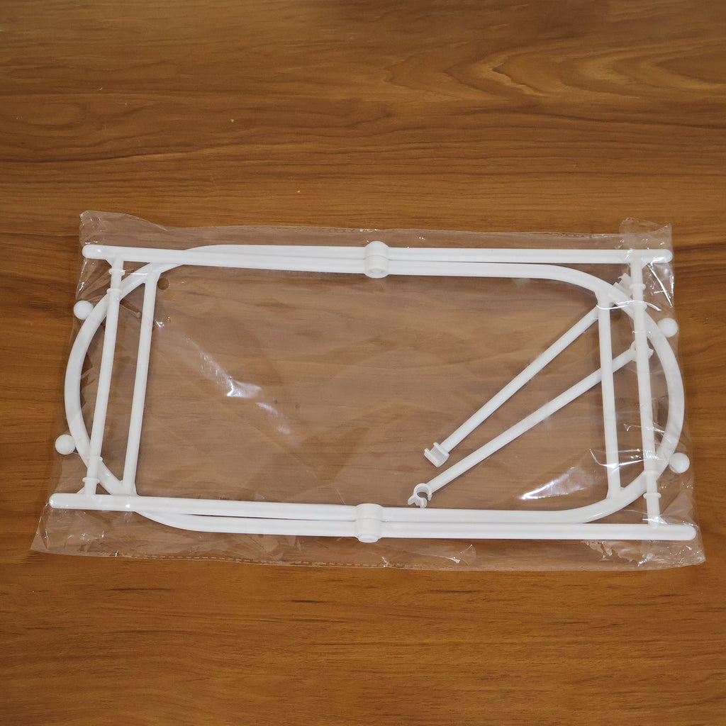 Compact trash bag holder stand folded, perfect for space saving