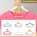 Close-up of sturdy plastic triangle hanger connector hooks linking hangers