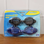 Swimming goggles set designed for secure, comfortable fit for adults and children