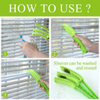 The versatile window blind cleaner brush easily dusting multiple slats of a window blind simultaneously.