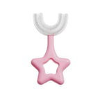 Front view of the blue Star U-Shape Toothbrush, emphasizing its comprehensive cleaning coverage.