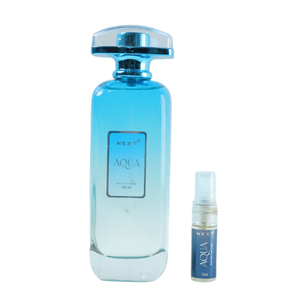 Side angle view of the Aqua Perfume bottle