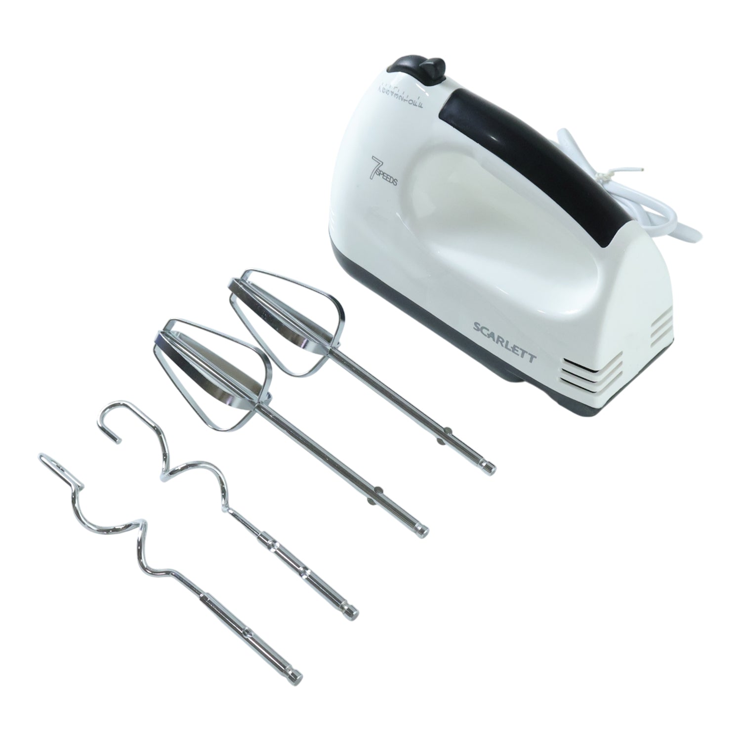 Compact electric hand mixer body designed for easy storage