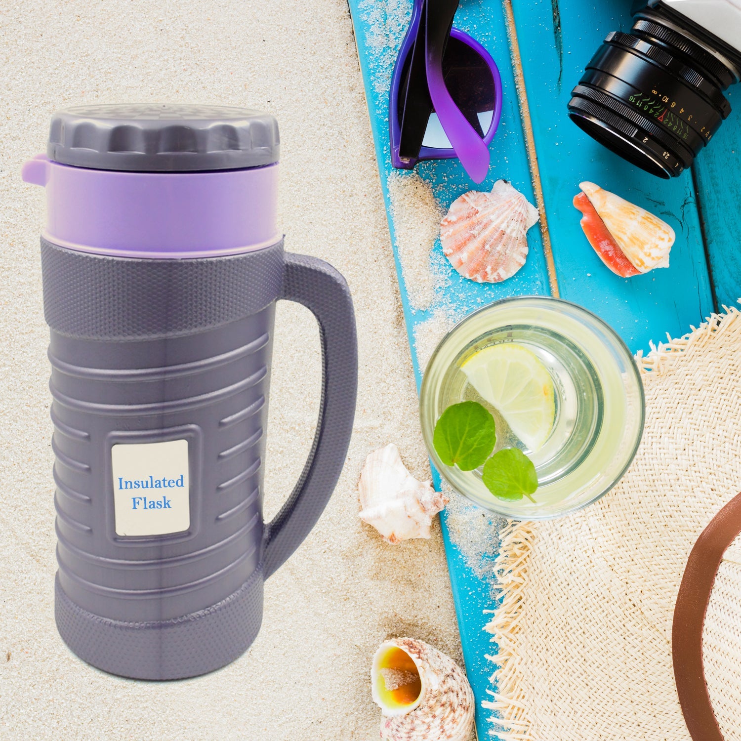 Leak-proof lid of the stainless steel insulated flask.