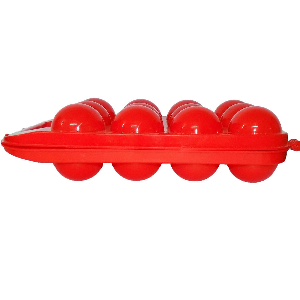 The egg holder with its protective lid closed, ready for transport.