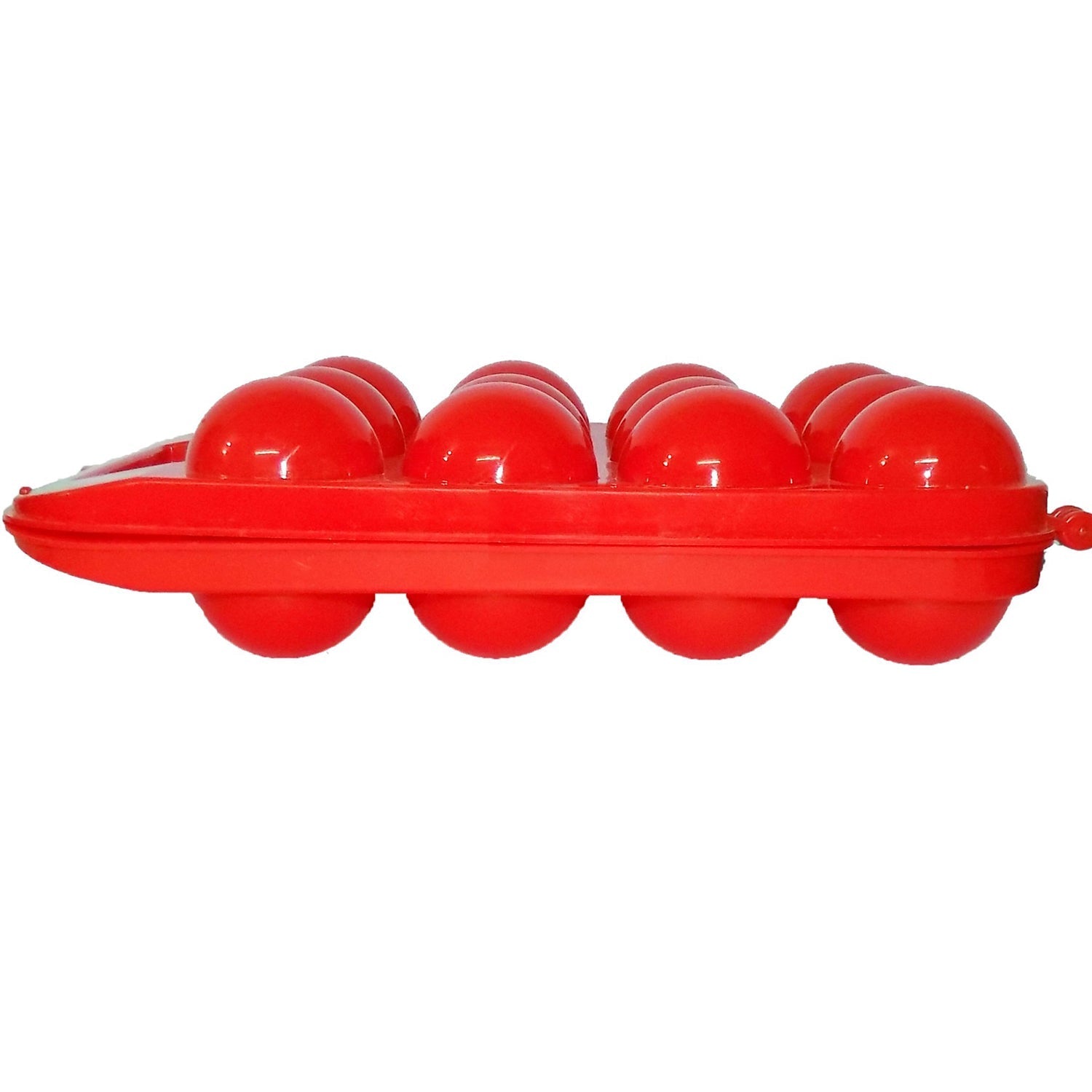 The egg holder with its protective lid closed, ready for transport.