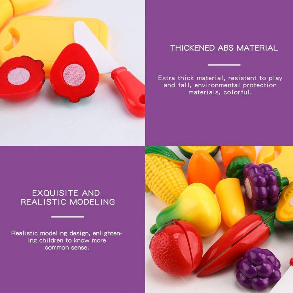 Educational toy for kids: Sliceable Play Food Set promoting hand-eye coordination and imaginative play.