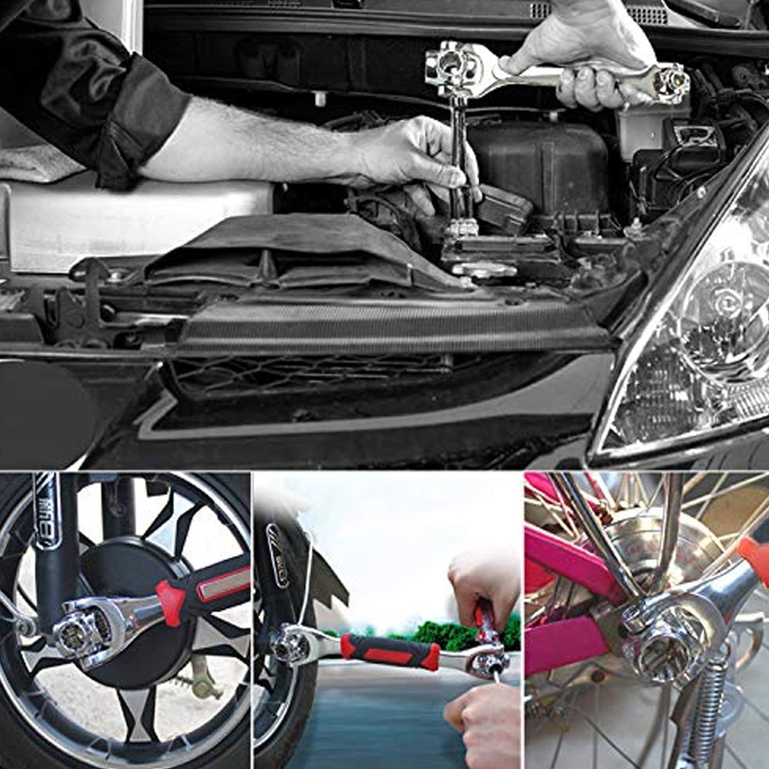 RaceVault 48-in-1 universal socket wrench, perfect for car repair and home use.