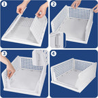 Wardrobe clothes organizer with 3 layers, designed for stacking and folding to save space.