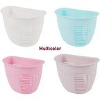 Step-by-step visual guide demonstrating the easy, punch-free installation of the wall basket.