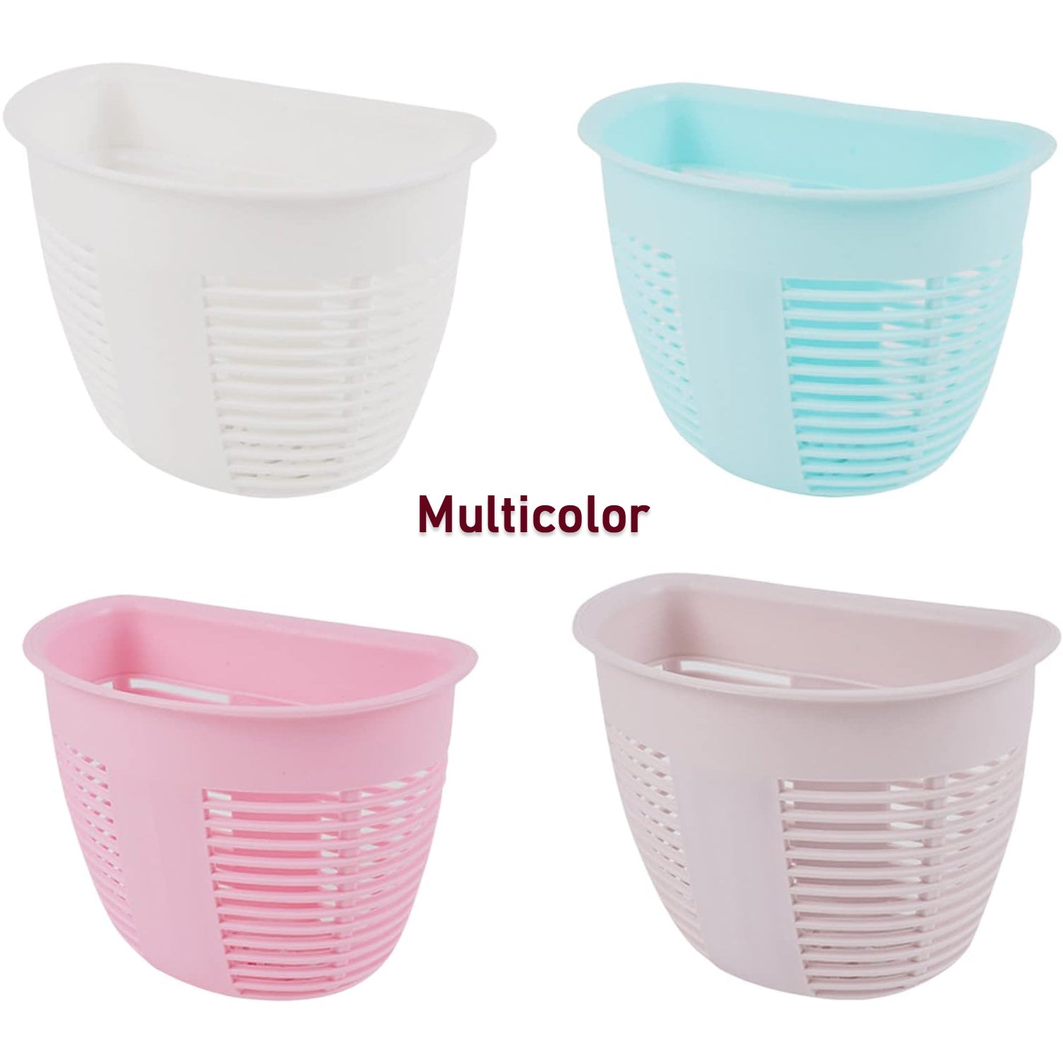 Step-by-step visual guide demonstrating the easy, punch-free installation of the wall basket.