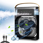 Size reference with  portable air cooler fan on desk