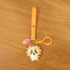 Cute animal ice cream keychain with secure metal ring