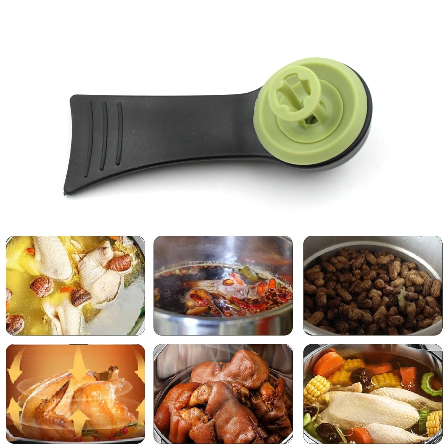 The sturdy plastic handle designed for easy grip.