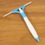 Window cleaning squeegee used on bathroom tiles for streak-free cleaning