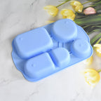 Assortment of vibrant, multicolor square 5-compartment food plates.